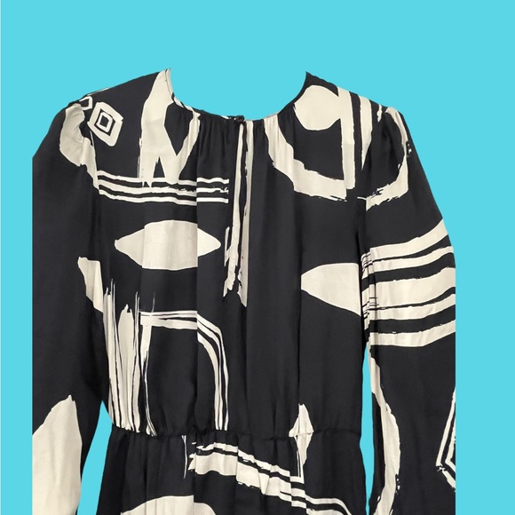 Tu LIVIANA CONTI LADIES PRINT DRESS BLUE WHITE ITALY 42-8 - Picture 4 of 7